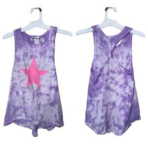 NWT Purple Tie Dye Pink Star Tank Top